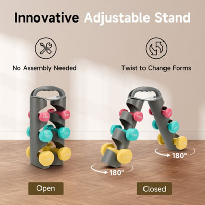 Multi-Weight Fitness Dumbbells Set with Storage Stand