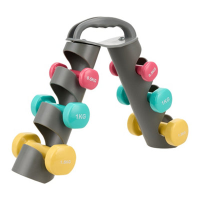 Multi-Weight Fitness Dumbbells Set with Storage Stand
