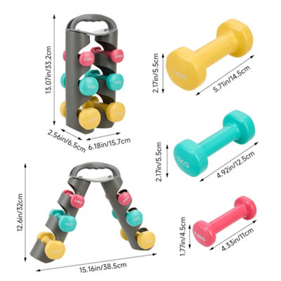 Multi-Weight Fitness Dumbbells Set with Storage Stand