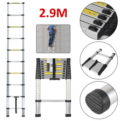 MULTIBAO 2.9m 9.5FT Aluminum Telescopic Loft Ladder Extension ...