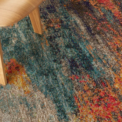 Multicolor Abstract Modern Easy to clean Rug for Dining Room-119cm X 180cm