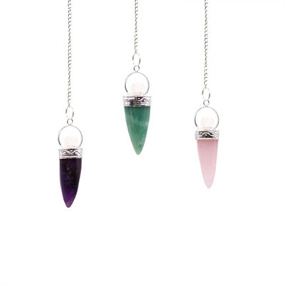 MultiColor Crystal Pendulums with Silver Chain