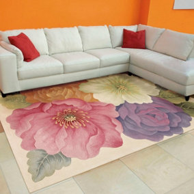 Multicolor Floral Modern Rug For Living Room and Bedroom-229cm X 290cm