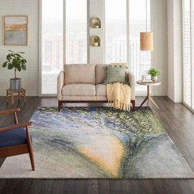Multicolor Luxurious ,Modern Optical/ (3D) Floral Rug Easy to clean Living Room and Bedroom-160cm X 226cm