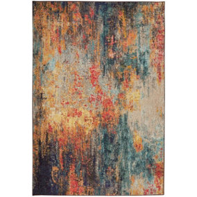 Multicolor Modern Rug, 6mm Thickness Stain-Resistant Abstract Rug, Modern Rug for Bedroom, & LivingRoom-160cm X 221cm