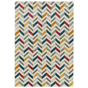 Multicolor Shades Geometric Modern Easy to Clean Rug For Dining Room -120cm X 170cm