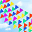Multicolour 80Flags 40m Triangle Bunting Pennant Banner Birthday Wedding Anniversary Street Party