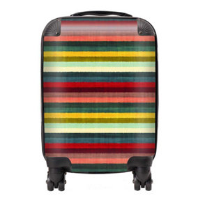 Multicolour Striped Brish Pattern Suitcase - Mini Cabin