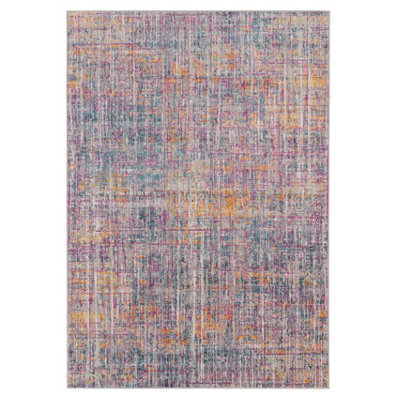 Multicoloured Contemporary Tweed Soft Pile Area Rug 120x170cm