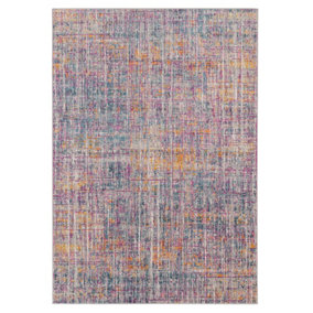 Multicoloured Contemporary Tweed Soft Pile Area Rug 120x170cm