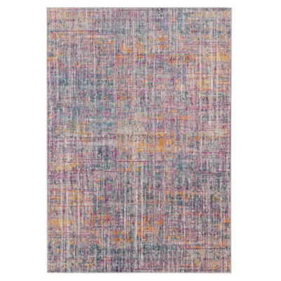 Multicoloured Contemporary Tweed Soft Pile Area Rug 160x230cm