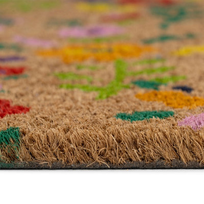 Multicoloured Floral Vibrant Floor Mat 45cm x 75cm