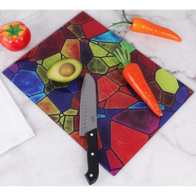 Tempered Glass Cutting Board For Kitchen Countertop, Durable Chopping Board, Scratch & Heat