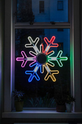 Multicoloured LED Snowflake Rope Light
