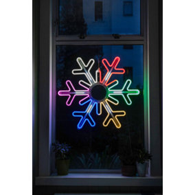 Multicoloured LED Snowflake Rope Light