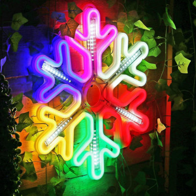 Multicoloured LED Snowflake Rope Light - 3