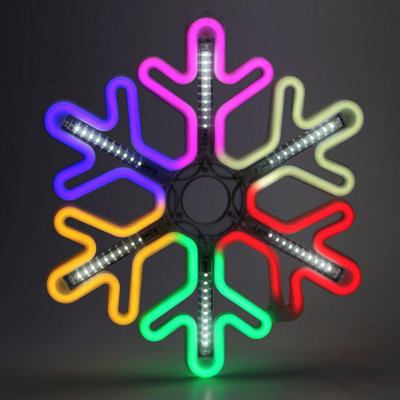Multicoloured LED Snowflake Rope Light - 4