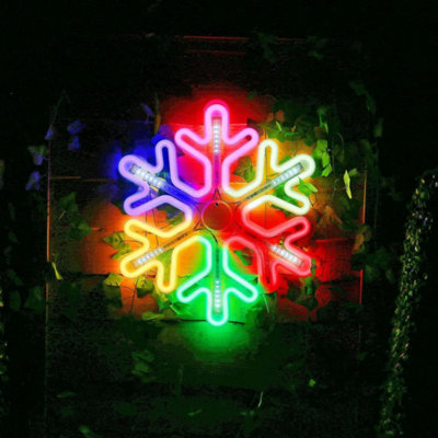 Multicoloured LED Snowflake Rope Light - 5