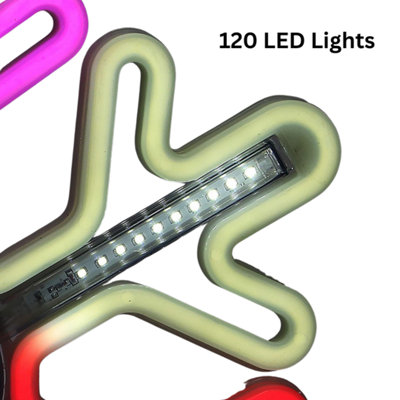 Multicoloured LED Snowflake Rope Light - 6