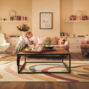 Multicoloured Modern Abstract, Handmade Easy to clean Rug For Bedroom & Living Room-200cm X 290cm