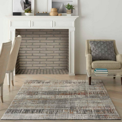 Multicoloured Modern Abstract Rug Easy to clean Living Room Bedroom and Dining Room-122cm X 183cm