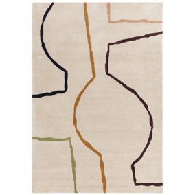 Multicoloured Modern Handmade Multi Abstract Wool Rug for Bedroom Living Room & Dining Room-200cm X 290cm