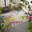 MultiColoured Outdoor Rug, Abstract Stain-Resistant Rug For Decks Patio Garden, Modern Outdoor Area Rug-200cm X 285cm