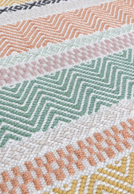 MultiColoured Outdoor Rug, Geometric Striped Stain-Resistant Rug For Patio Decks, 2mm Modern Outdoor Rug-160cm X 230cm