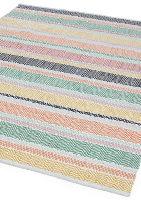 MultiColoured Outdoor Rug, Geometric Striped Stain-Resistant Rug For Patio Decks, 2mm Modern Outdoor Rug-160cm X 230cm