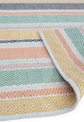 MultiColoured Outdoor Rug, Geometric Striped Stain-Resistant Rug For Patio Decks, 2mm Modern Outdoor Rug-160cm X 230cm