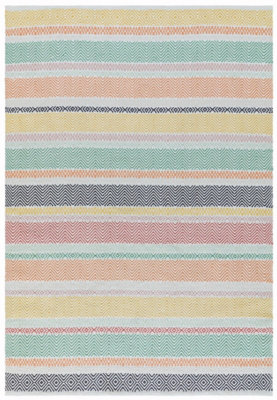 MultiColoured Outdoor Rug, Geometric Striped Stain-Resistant Rug For Patio Decks, 2mm Modern Outdoor Rug-160cm X 230cm
