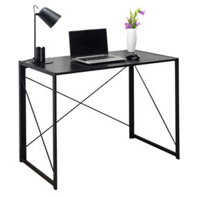 Multifunction Folding Desk Portable Compact Computer Table In Black