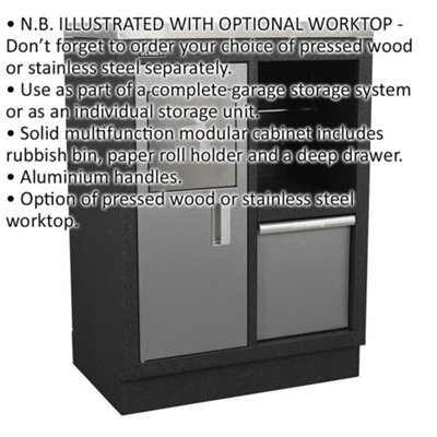 Multifunction Modular Garage Cabinet - 680 460 x 910mm - Aluminium Handles