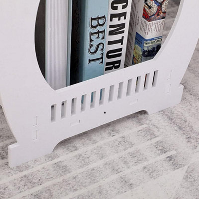 Multifunction Small Side Table with Storage Shelf Basket, 46cm x 44cm x 30cm