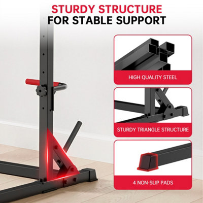 Multifunctional Adjustable Squat Rack with Pull-Up Bar