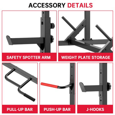 Multifunctional Adjustable Squat Rack with Pull-Up Bar