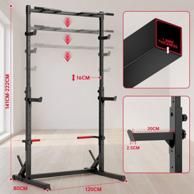 Multifunctional Adjustable Squat Rack with Pull-Up Bar