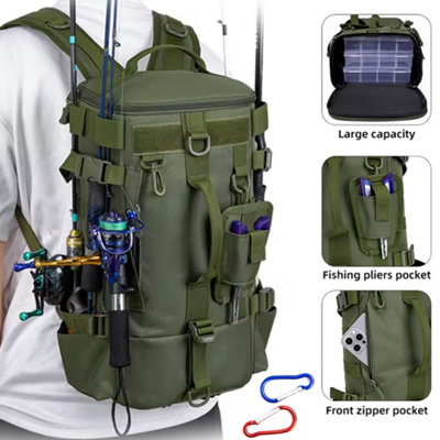Multifunctional Fishing Backpack Tackle Bag with Rod Holders Fish ...