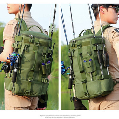 Multifunctional Fishing Backpack Tackle Bag with Rod Holders Fish ...