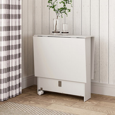 Multifunctional Folding Table Dining Table for Small Spaces with 2-tier Shelves