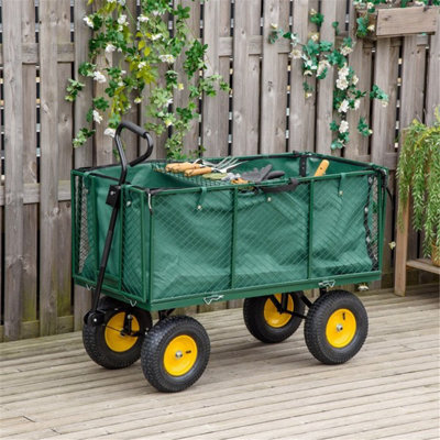 Multifunctional Garden Trolley, 342L Fabric Bag + Removable Shelves ...