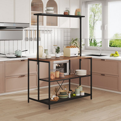 Multifunctional Kitchen Island Rack Storage Shelf with Hanging Rack ...