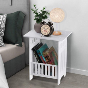 Multifunctional PVC whiteboard bedside table, moisture-proof and easy to clean, white
