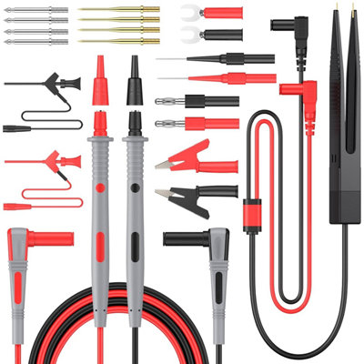 Multimeter Test Lead Kit - Alligator Clips, Probes, Banana Plugs for ...