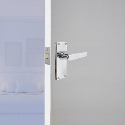 Multipack Door Handles Victorian Straight Lever Latch - Chrome - 113mm ...