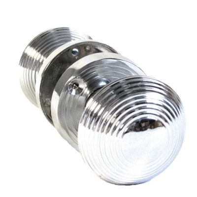 Multipack Reeded Door Knobs Sprung Mortice Door Handle Chrome - 56mm ...