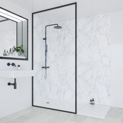 Multipanel Linda Barker Bianca Luna Bathroom Wall Panel Unlipped 2400 x 1200mm