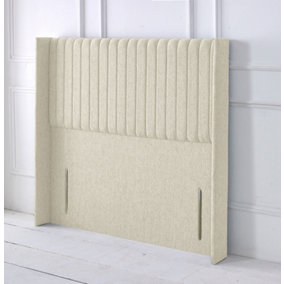 Multipanel Winged Chenille 3ft Single 50" Headboard - Stone