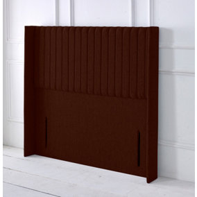 Multipanel Winged Chenille 4ft6 Double 50" Headboard - Brown