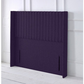 Multipanel Winged Chenille 4ft6 Double 50" Headboard - Purple